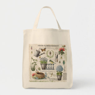 Modern Vintage french farmhouse flower garden Tote Bag