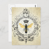 Modern vintage french queen bee briefkaart (Voorkant / Achterkant)