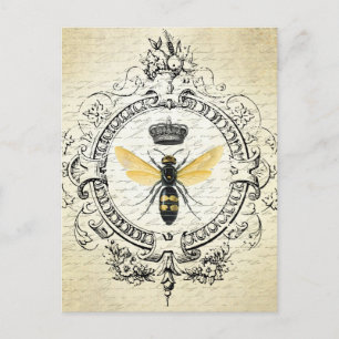 Modern vintage french queen bee briefkaart