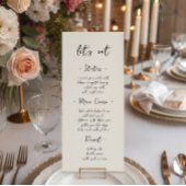 Modern Vintage Handwriting Wedding Dinner Menu