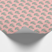 Modern vintage kerstboom patroon op perzik cadeaupapier (Hoek)