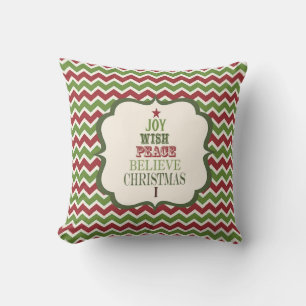modern vintage kerstboom woord kussen