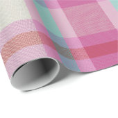 Modern Vintage-kerstmis met roze aqua Cadeaupapier (Rol Hoek)