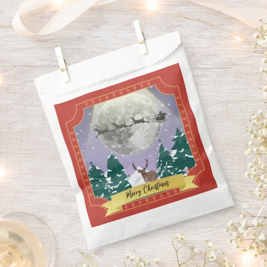 Modern Vintage Kerstnacht met kerstman Bedankzakje (Geknipt)