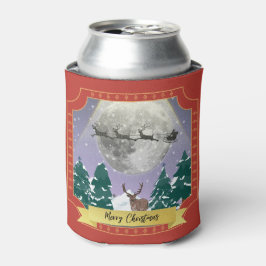 Modern Vintage Kerstnacht met kerstman Blikjeskoeler