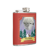 Modern Vintage Kerstnacht met kerstman Heupfles (Rechts)