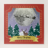 Modern Vintage Kerstnacht met kerstman Legpuzzel (Verticaal)