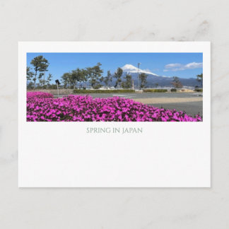 Modern Vintage Mt Fuji Japan Spring Pink Shibazaku Briefkaart