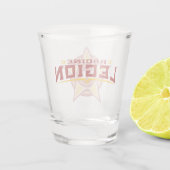 Modern Vintage Racine Legion Logo Shot Glas (Achterkant)