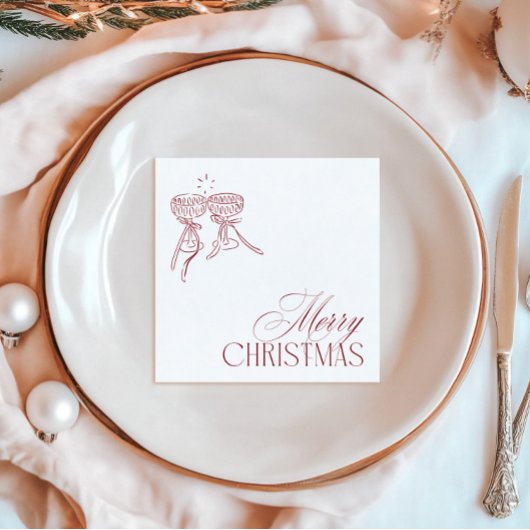 Modern Vintage Red Christmas Party Servet