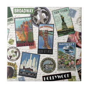 modern vintage reizen USA Tegeltje