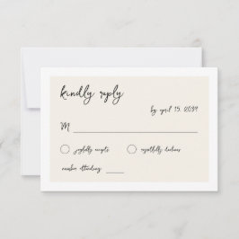 Modern Vintage Retro Handwriting Wedding RSVP Kaartje