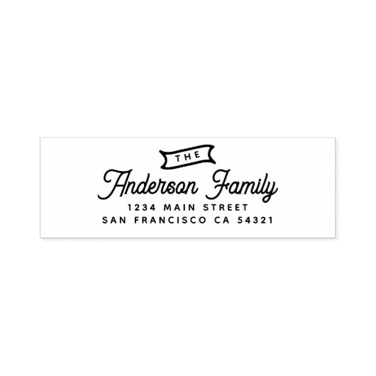 Modern Vintage Script Simple Address Zelfinktende Stempel (Design)