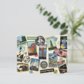 Modern Vintage Travel USA Briefkaart (Staand voorkant)