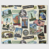 Modern Vintage Travel USA Cadeaupapier (Vlak)
