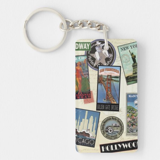 Modern Vintage Travel USA Sleutelhanger (Voorkant)