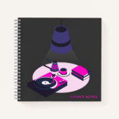 Modern Vinyl Coffee Personalized Notebook Notitieboek (Voorkant)