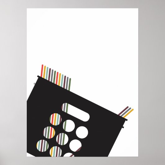 Modern Vinyl Junkie Record Crate Poster (Voorkant)