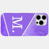 Modern violet blauw monogram Case-Mate iPhone case (Achterkant (horizontaal))