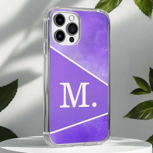 Modern violet blauw monogram Case-Mate iPhone case
