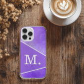 Modern violet blauw monogram iPhone hoesje