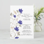  modern Violet Floral Vrijgezellenfeest Kaart (Staand voorkant)