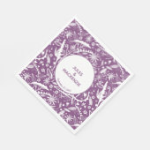 Modern Violet Graphic Floral Botanical Servet (Hoek)