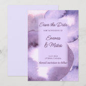 Modern violet paars save the date (Voorkant / Achterkant)