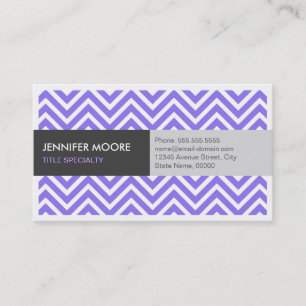 Modern Violet Paars ZigZag Chevron Pattern Visitekaartje