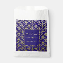 Modern Violet Paarse en gouden Patroon Bruiloft Bedankzakje