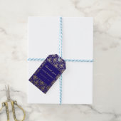 Modern Violet Paarse en gouden Patroon Bruiloft Cadeaulabel (Met Touw)