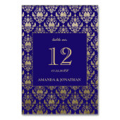 Modern Violet Paarse en gouden Patroon Bruiloft Kaart (Voorkant)