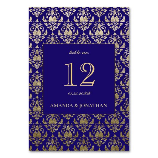 Modern Violet Paarse en gouden Patroon Bruiloft Kaart (Voorkant)