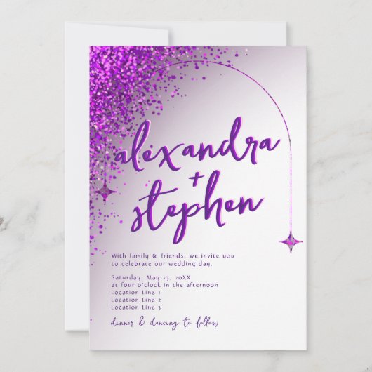 Modern Violet Viva Magenta Velvet Abstract Glitter Kaart (Voorkant)