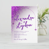 Modern Violet Viva Magenta Velvet Abstract Glitter Kaart (Staand voorkant)