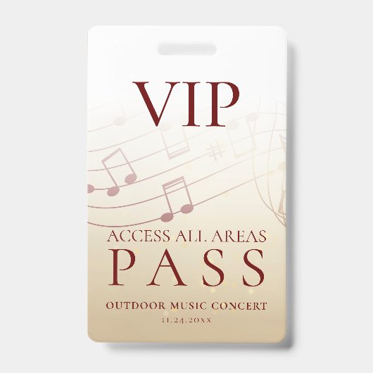 Modern VIP All-Access Pas Outdoor Evenement Badge (Voorzijde)
