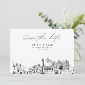 Modern Virginia Beach Bruiloft Save the Date Kaart (Staand voorkant)