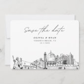 Modern Virginia Beach Bruiloft Save the Date Kaart (Voorkant)