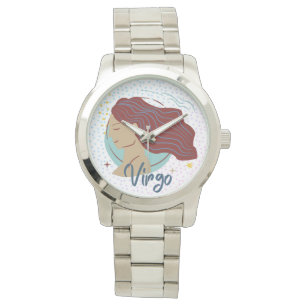 Modern Virgo Woman Zodiac Horloge