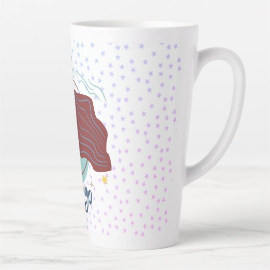 Modern Virgo Woman Zodiac Latte Mok (Rechts)