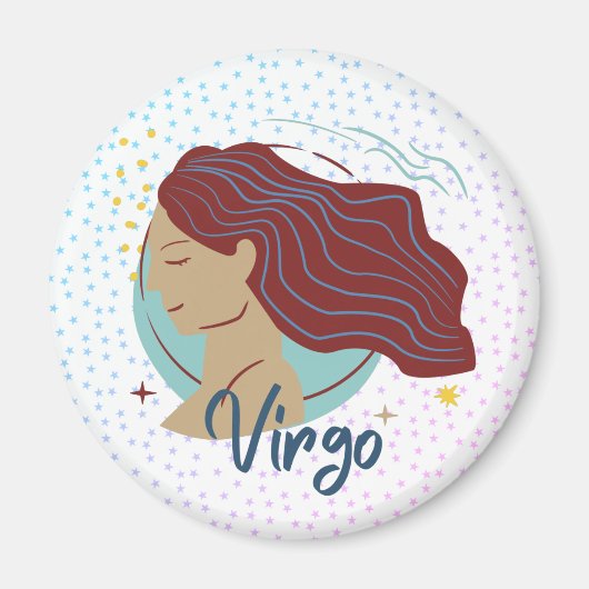 Modern Virgo Woman Zodiac Magneet (Voorkant)
