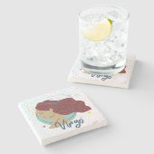 Modern Virgo Woman Zodiac Stenen Onderzetter (Zijkant)