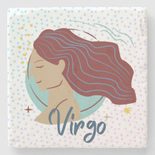 Modern Virgo Woman Zodiac Stenen Onderzetter