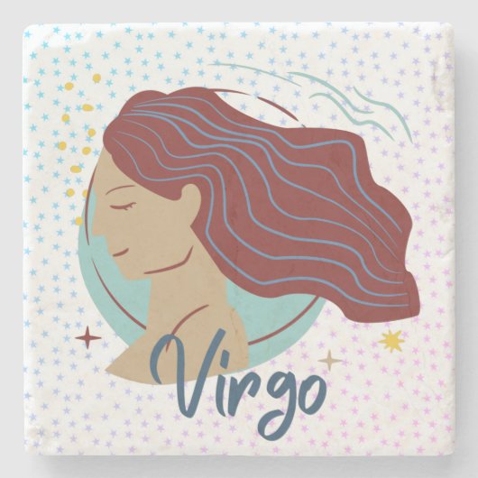 Modern Virgo Woman Zodiac Stenen Onderzetter (Voorkant)