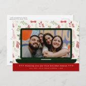 Modern Virtual Video Chat Meeting Christmas Photo Feestdagenkaart (Voorkant / Achterkant)