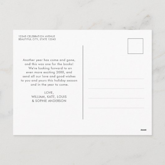 Modern Virtual Video Chat Meeting Christmas Photo Feestdagenkaart (Achterkant)