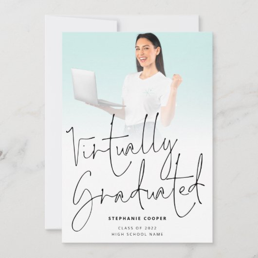 Modern virtueel gediplomeerd Photo 2022-Afstuderen Aankondiging (Voorkant)