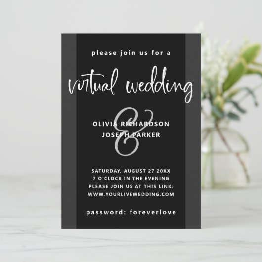 Modern virtueel huwelijk | Koolkolen, zwart en wit Kaart (Staand voorkant)