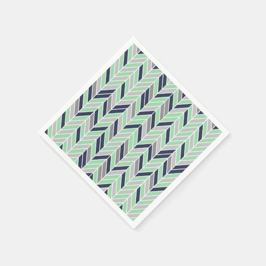 Modern visgraat Chevron geometrisch patroon Servetten (Hoek)