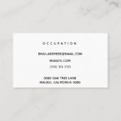 modern visitekaartje (Achterkant)